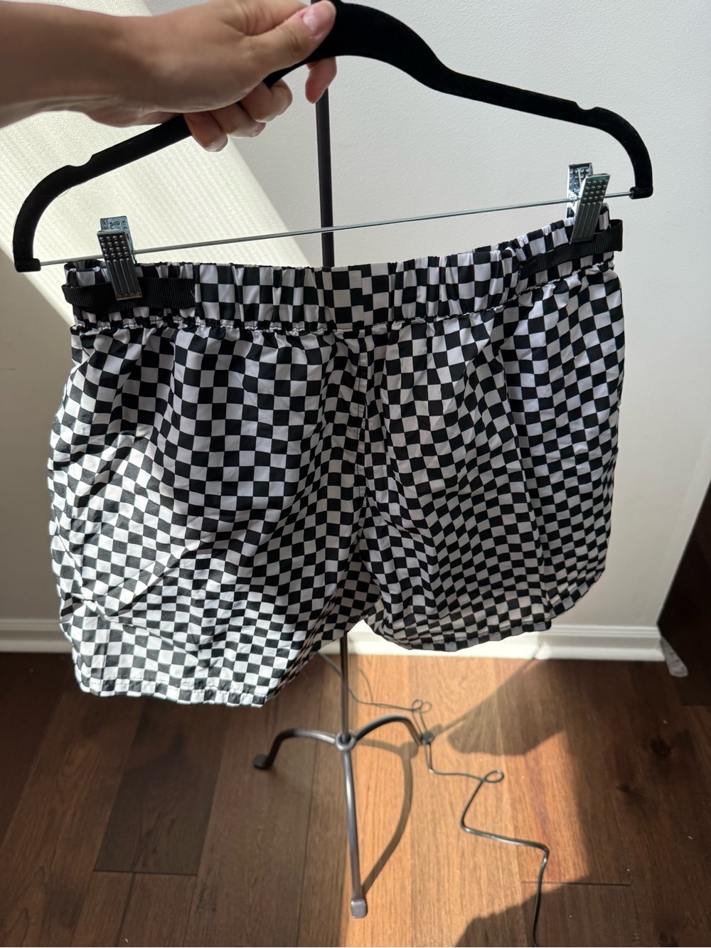 Vans Black and White Checkerboard Women's Shorts - Picture 3 of 3